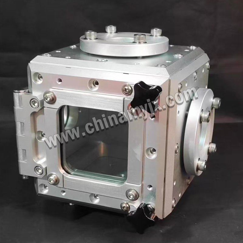 Aluminum Cube Vacuum Chamber with Viewport Small Laboratory Vacuum Experiment Chamber with Quick Open Door