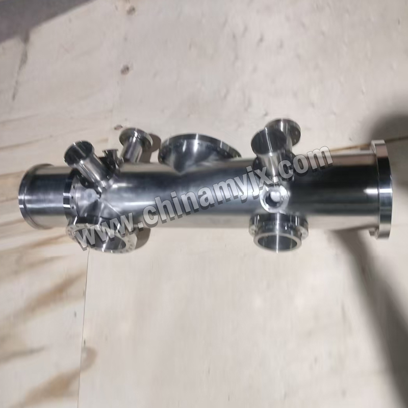 Custom Multi-Port Horizontal Stainless Steel Vacuum Chamber Long Cylindrical UHV Vacuum Vessel with CF Flanges
