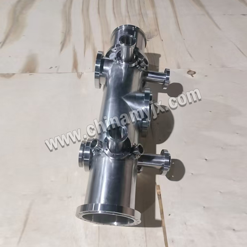 Custom Multi-Port Horizontal Stainless Steel Vacuum Chamber Long Cylindrical UHV Vacuum Vessel with CF Flanges