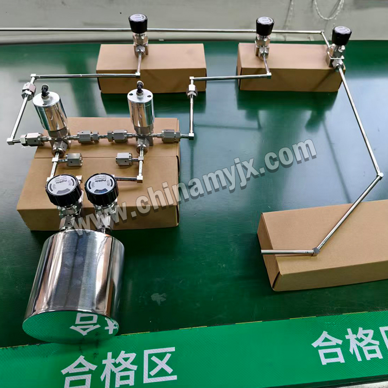 Custom Stainless Steel High Purity Gas Distribution System Laboratory Gas Supply Manifold with Regulator Valve