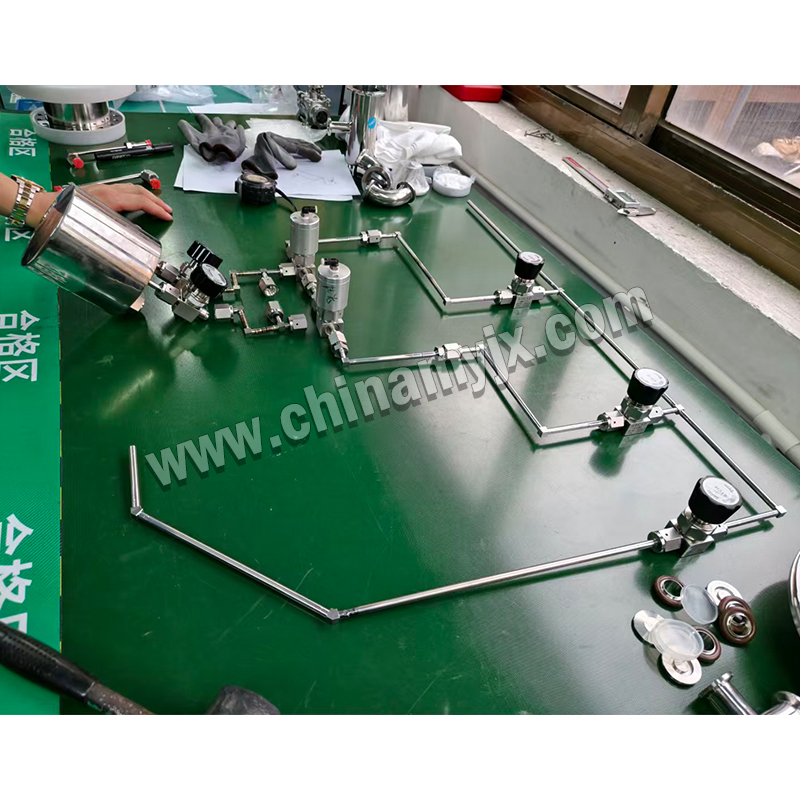 Custom Stainless Steel High Purity Gas Distribution System Laboratory Gas Supply Manifold with Regulator Valve