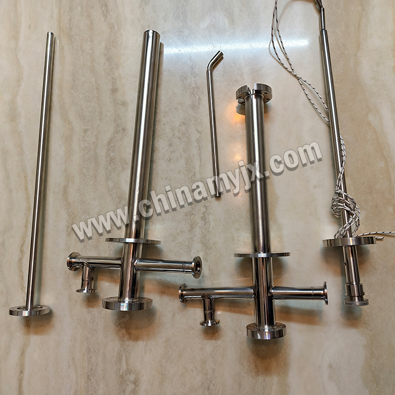 Custom Stainless Steel Multi-Port Vacuum Feedthrough Tube Flanged Vacuum Extension Rod with Side Ports