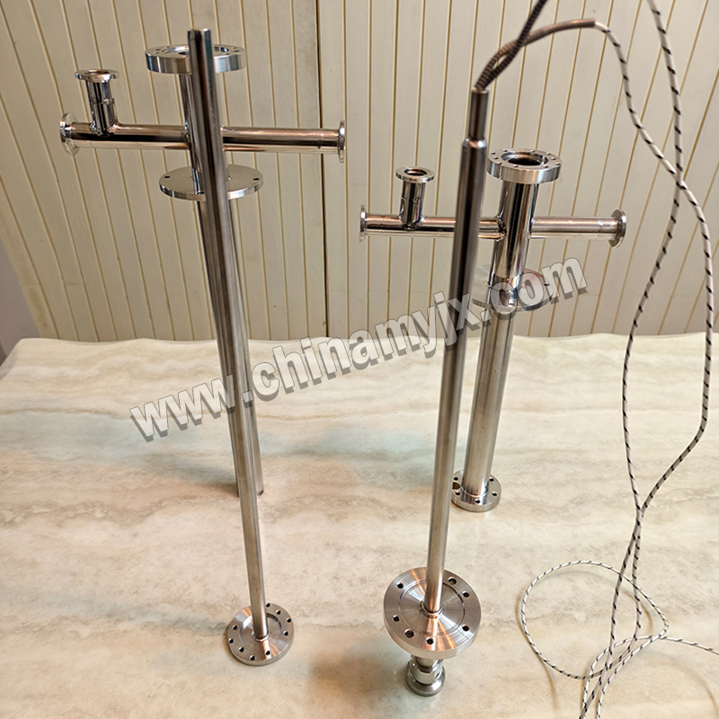 Custom Stainless Steel Multi-Port Vacuum Feedthrough Tube Flanged Vacuum Extension Rod with Side Ports