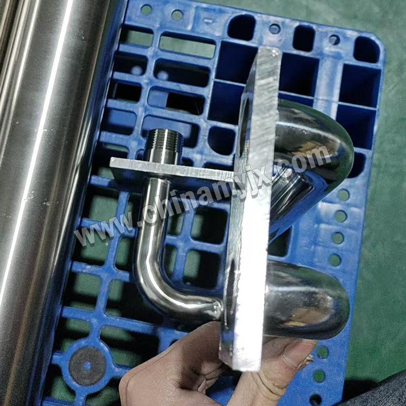 Custom Stainless Steel U-Type Cooling Heating Coil Tube Flange Mounted Vacuum Chamber Heat Exchanger