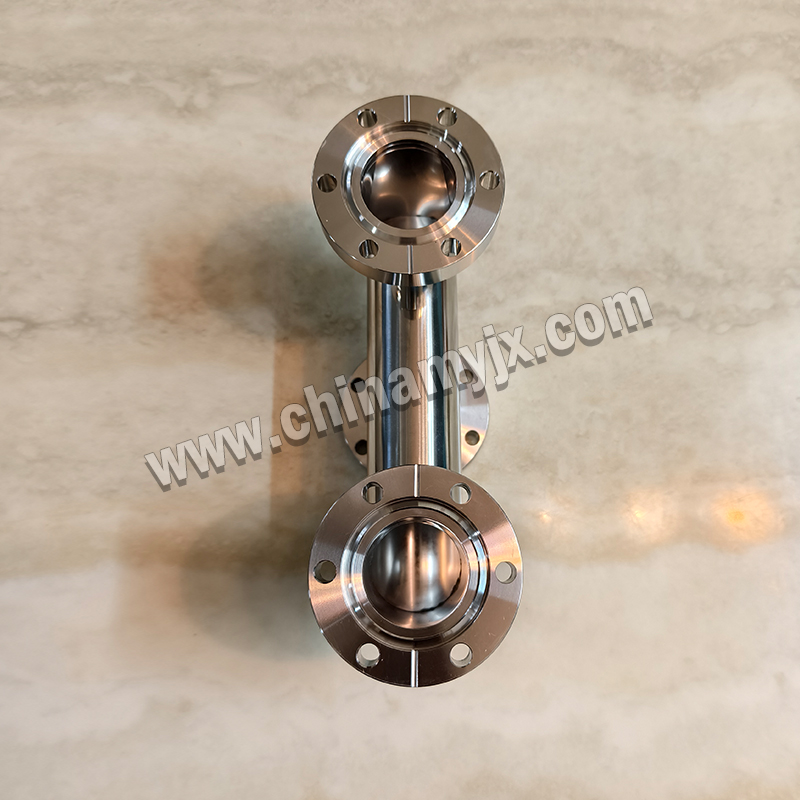 Custom Stainless Steel UHV Vacuum Tee CF Flange 3-Way Vacuum T-Type Connector for High Vacuum System