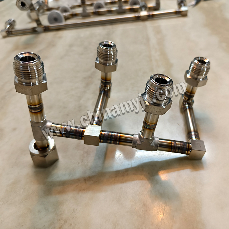 Custom Stainless Steel Vacuum Manifold Multi-Port KF Flange Vacuum Distribution Pipe for High Vacuum System