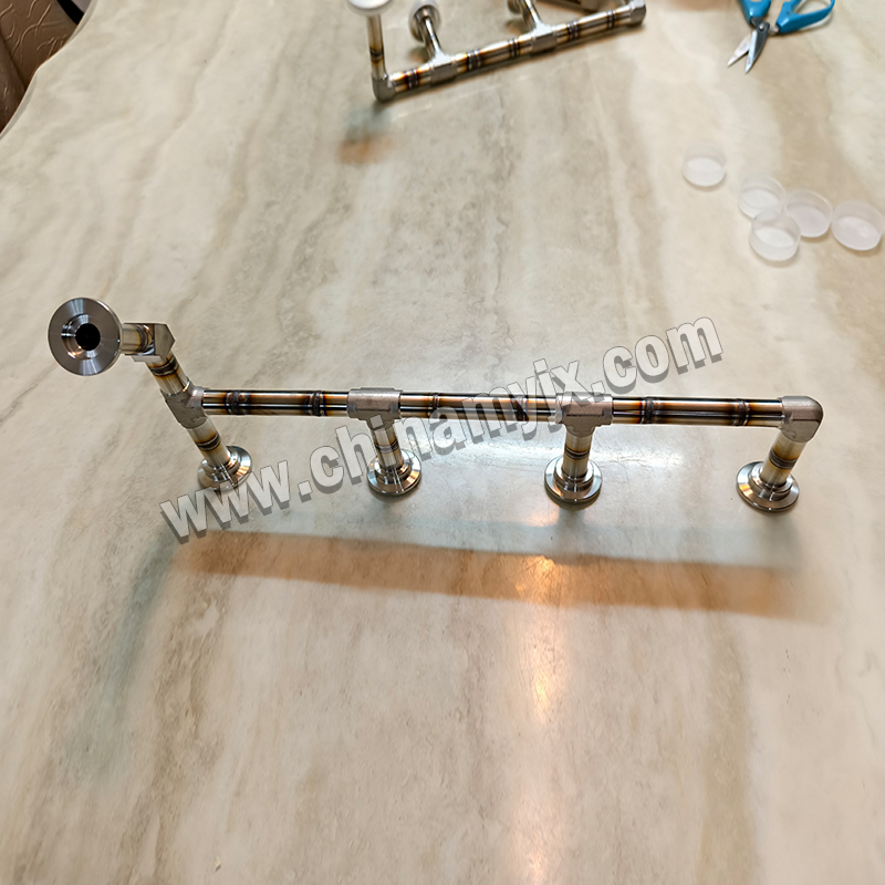 Custom Stainless Steel Vacuum Manifold Multi-Port KF Flange Vacuum Distribution Pipe for High Vacuum System