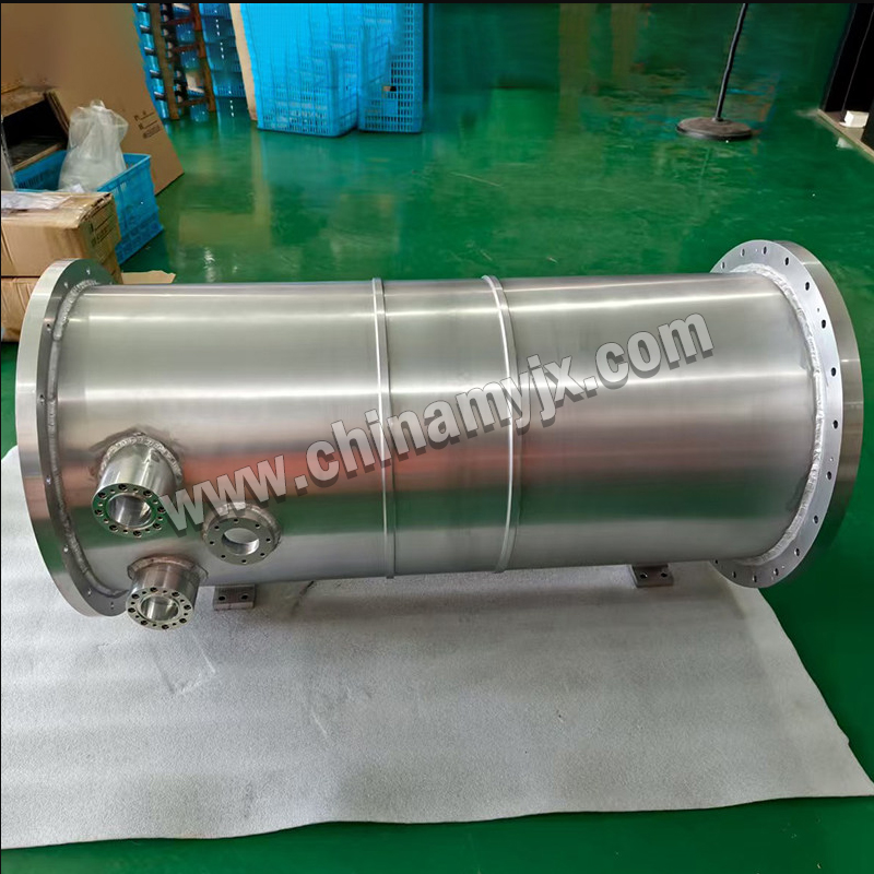 Large Horizontal Aluminum Vacuum Chamber Cylindrical UHV Vacuum Vessel with ISO Flanges