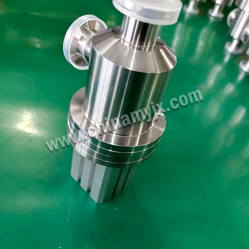 Pneumatic Right Angle High Vacuum Angle Valve KF Flange Stainless Steel Vacuum Baffle Valve for Vacuum System