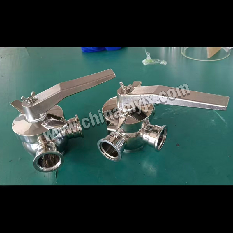 Stainless Steel Sanitary 3-Way Ball Valve Manual Tri-Clamp/Threaded T/L Port Diverter Valve for Food Beverage