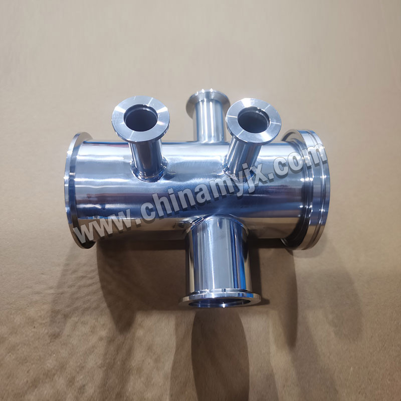 Custom Stainless Steel 5-Port Vacuum Manifold ISO/KF Flange Multi-Way Distribution Pipe
