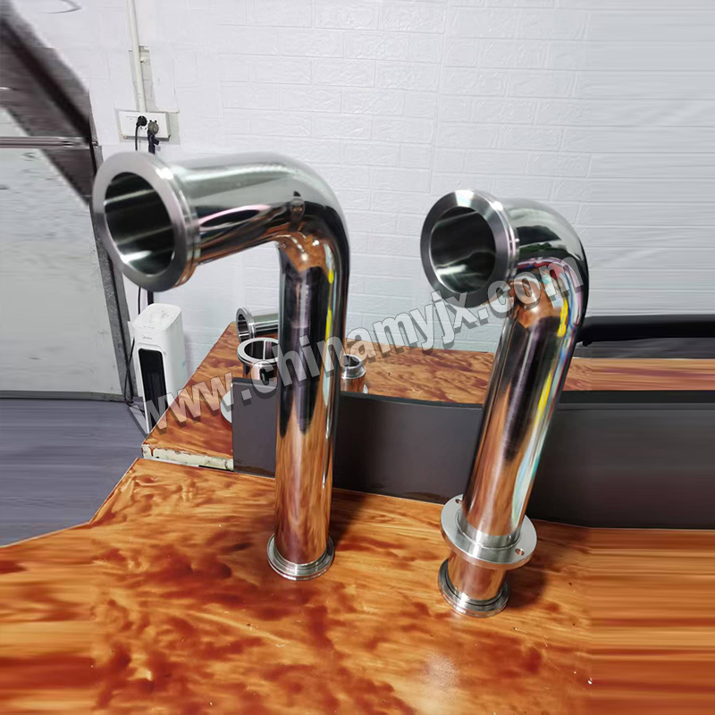 Custom Stainless Steel 90 Degree Vacuum Elbow KF Flange Vacuum Bend with Optional Mounting Flange
