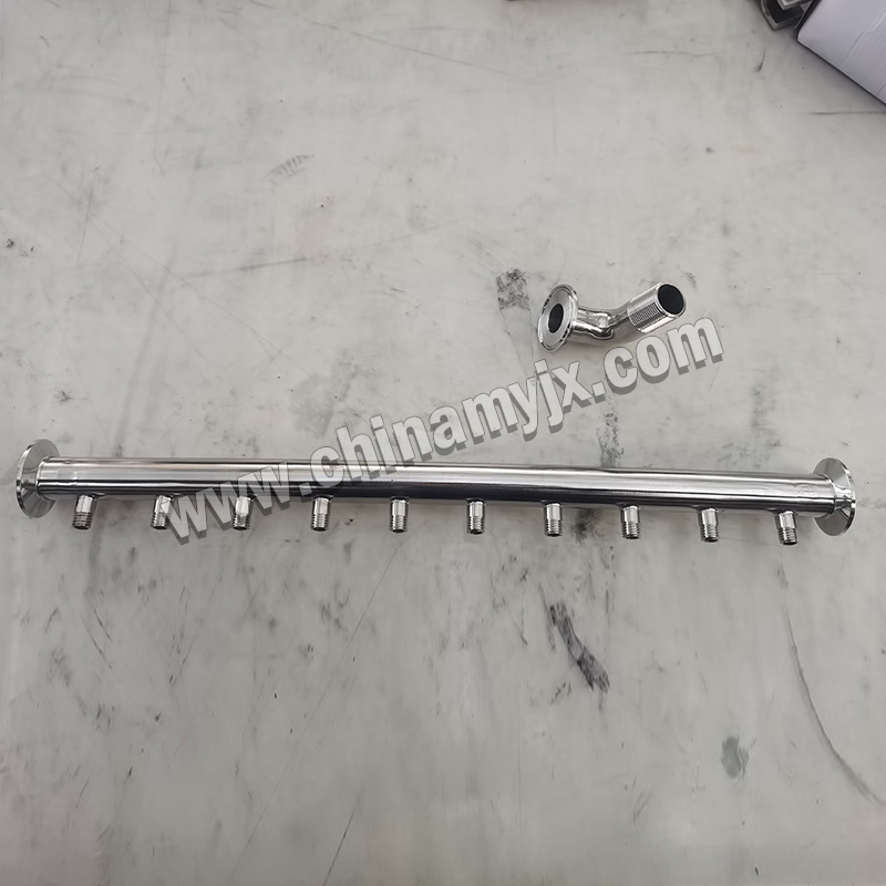 Custom Stainless Steel Multi-Outlet Sanitary Manifold Vacuum Fluid Distribution Header