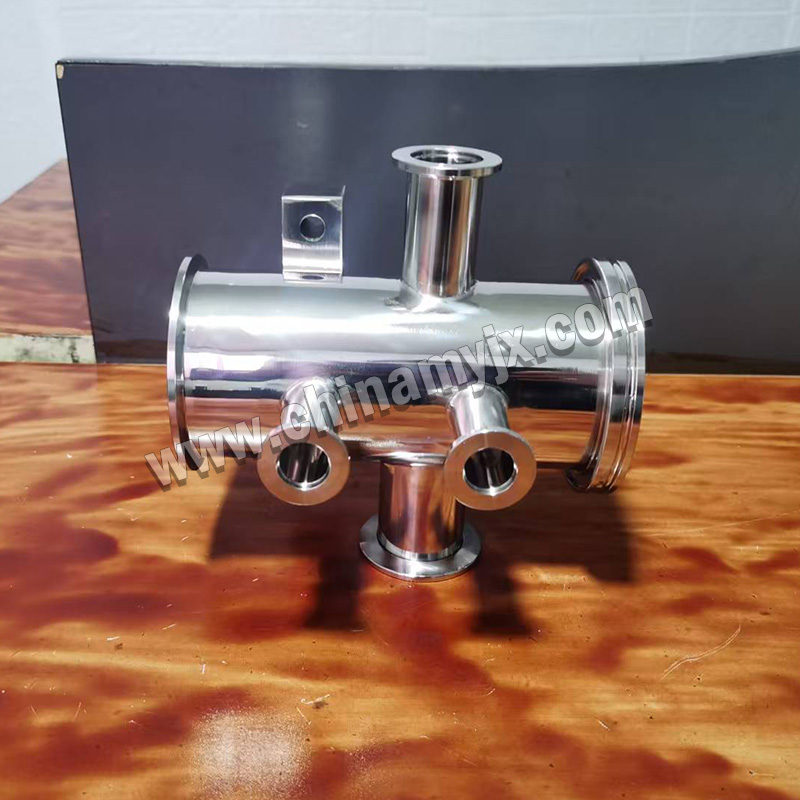 Custom Stainless Steel Multi-Port Vacuum Manifold KF Flange Vacuum Distribution Header with Mounting Bracket