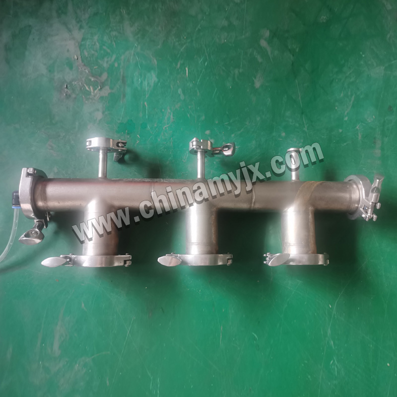 Custom Stainless Steel Sanitary Multi-Branch Manifold Tri-Clamp Vacuum Distribution Header