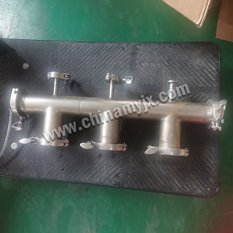 Custom Stainless Steel Sanitary Multi-Branch Manifold Tri-Clamp Vacuum Distribution Header