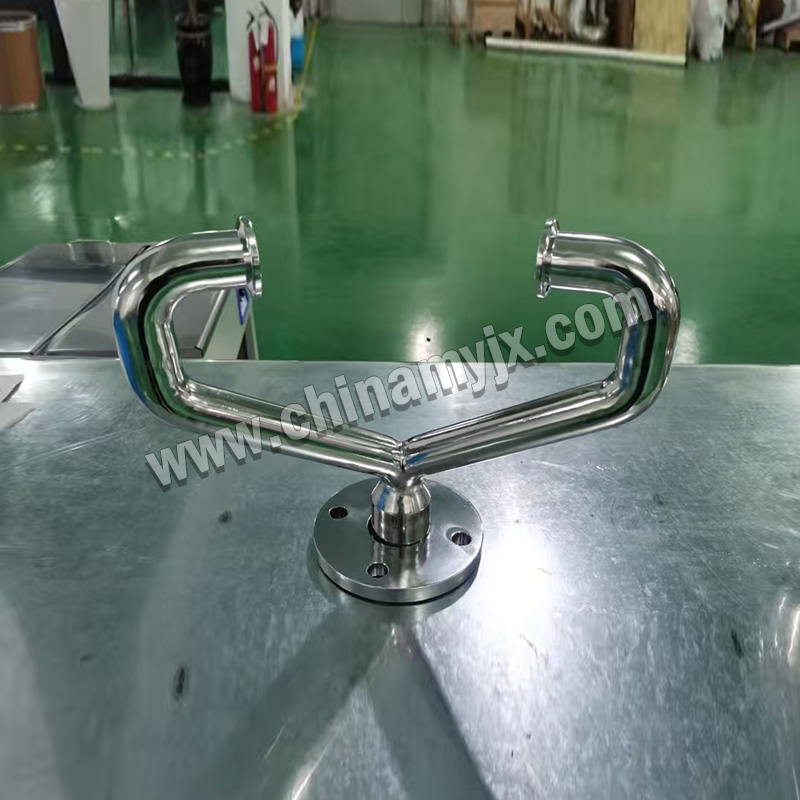 Custom Stainless Steel Sanitary Y-Type Multi-Port Pipe Assembly with Mounting Flange