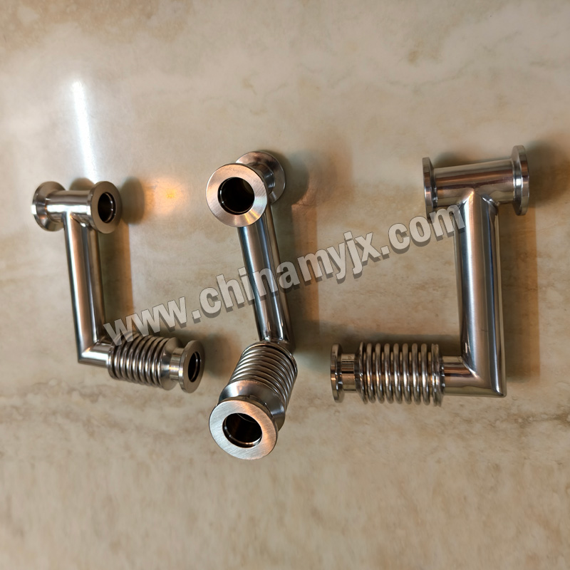 Custom Stainless Steel Vacuum L-Type Tee with Bellows Expansion Joint