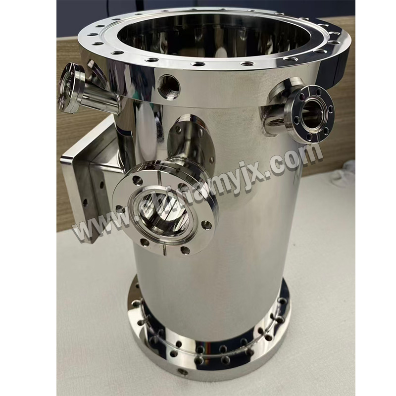 Custom Stainless Steel Vertical High Vacuum Chamber with CF/KF Flange Ports