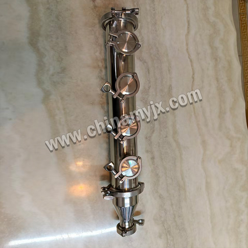 Sanitary Stainless Steel Multi-Port Filter Column with Tri-Clamp Connections for Pharmaceutical Processing
