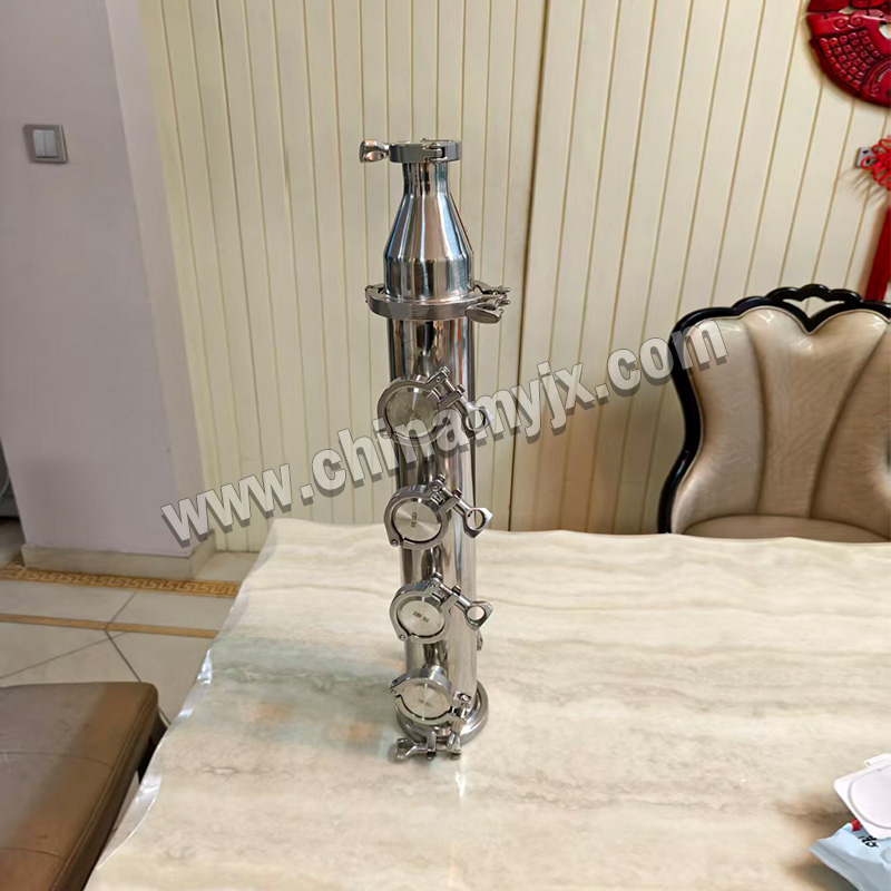 Sanitary Stainless Steel Multi-Port Filter Column with Tri-Clamp Connections for Pharmaceutical Processing