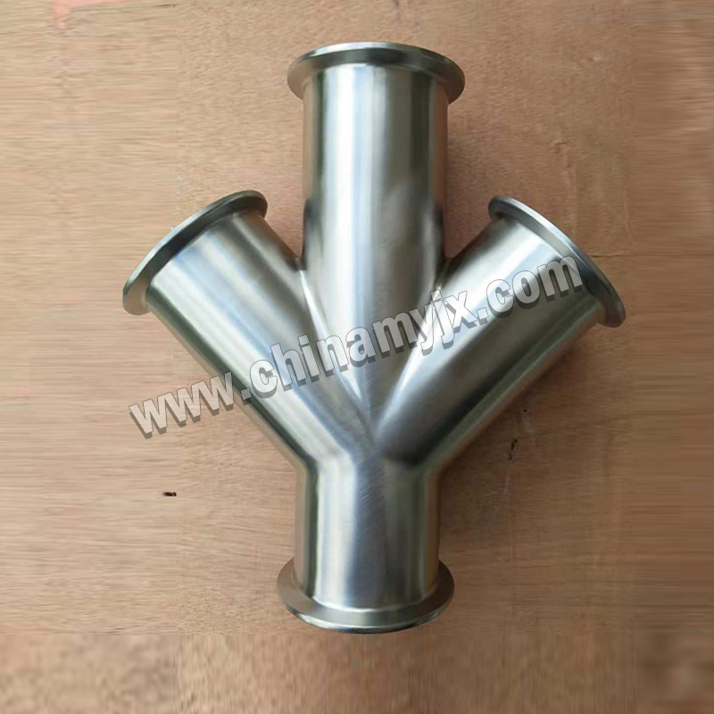 Sanitary Stainless Steel Y-Type 4-Way Tri-Clamp Fitting Vacuum Manifold