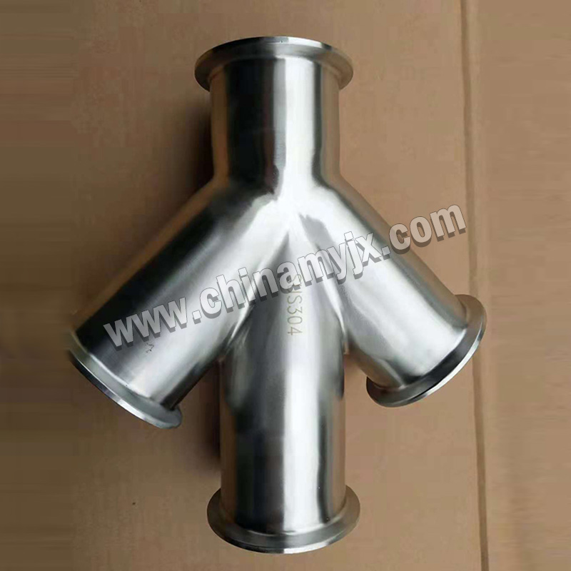 Sanitary Stainless Steel Y-Type 4-Way Tri-Clamp Fitting Vacuum Manifold