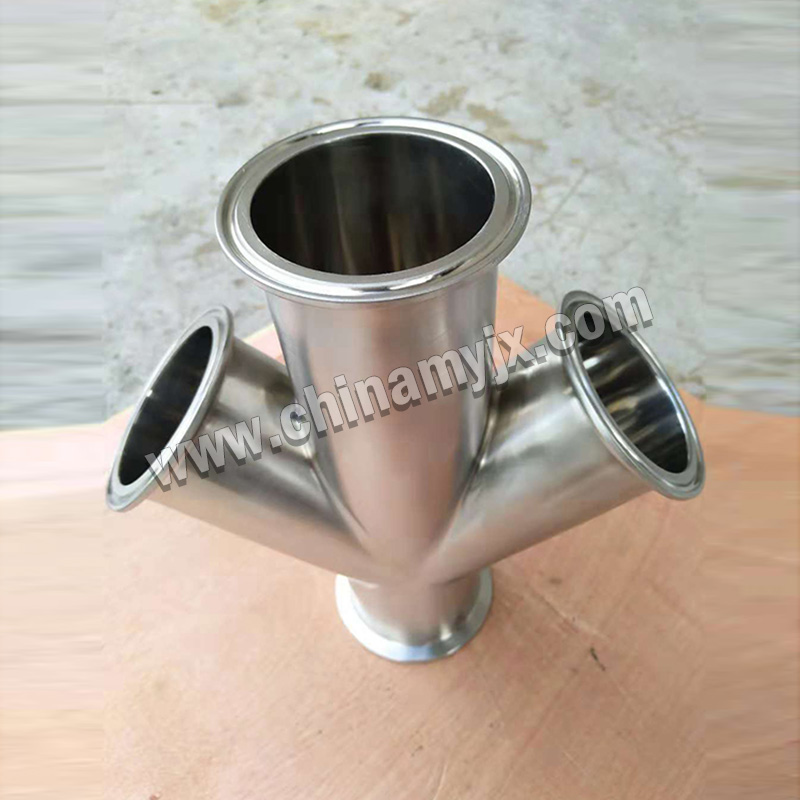 Sanitary Stainless Steel Y-Type 4-Way Tri-Clamp Fitting Vacuum Manifold