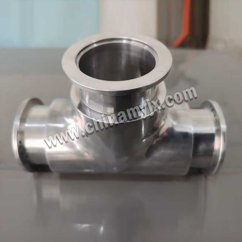 Stainless Steel Vacuum Tee Fitting KF/ISO Tri-Clamp 3-Way Connector
