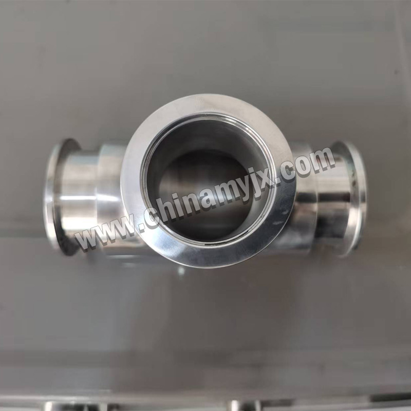 Stainless Steel Vacuum Tee Fitting KF/ISO Tri-Clamp 3-Way Connector