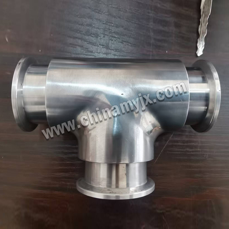 Stainless Steel Vacuum Tee Fitting KF/ISO Tri-Clamp 3-Way Connector
