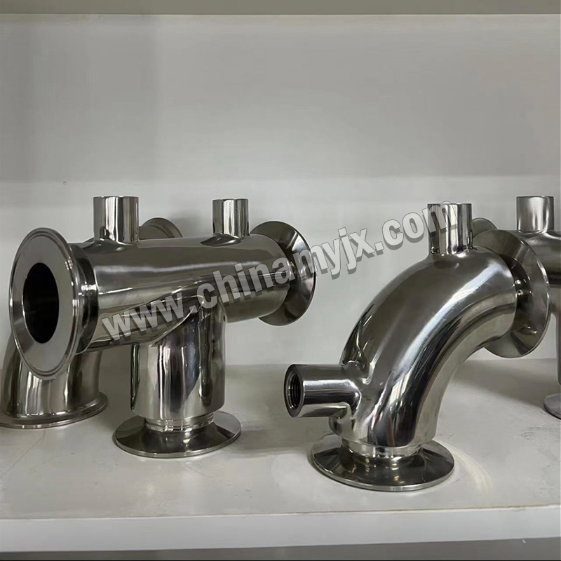 Custom Sanitary Stainless Steel Tee & Elbow with Tri-Clamp Connections & Side Ports for Food/Beverage Industry