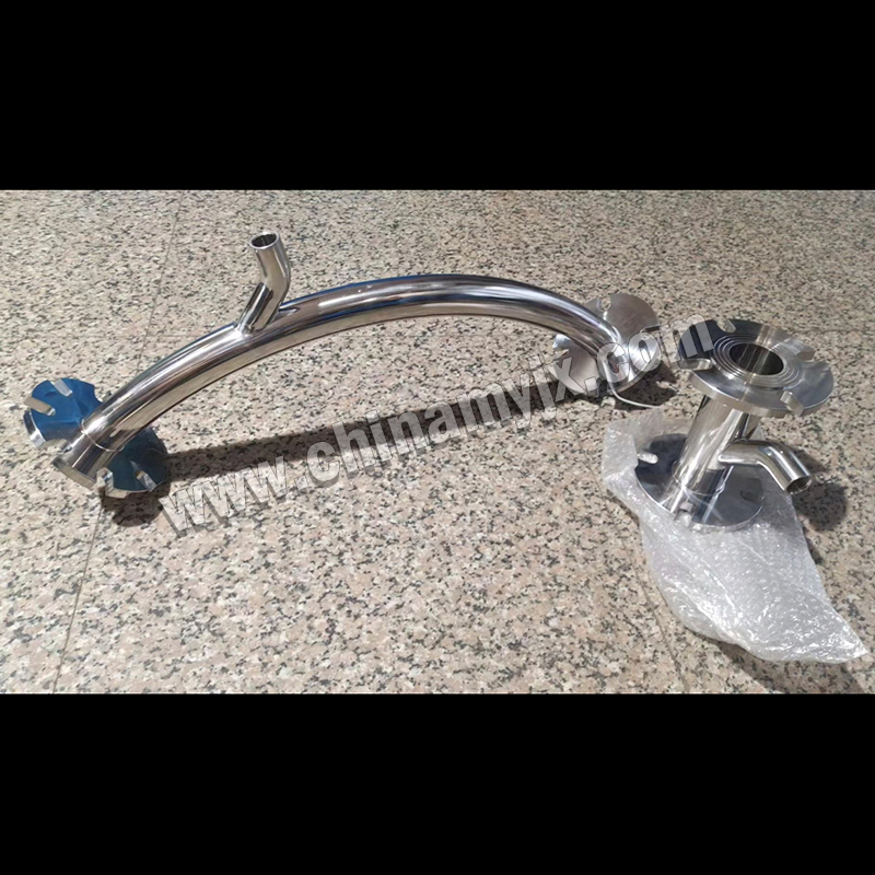 Custom Stainless Steel Curved Pipe Assembly with Flange Connections for Industrial Pipeline Systems