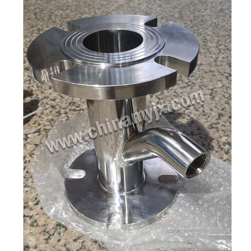 Custom Stainless Steel Double Flange Tee with Side Port for Industrial Fluid Distribution