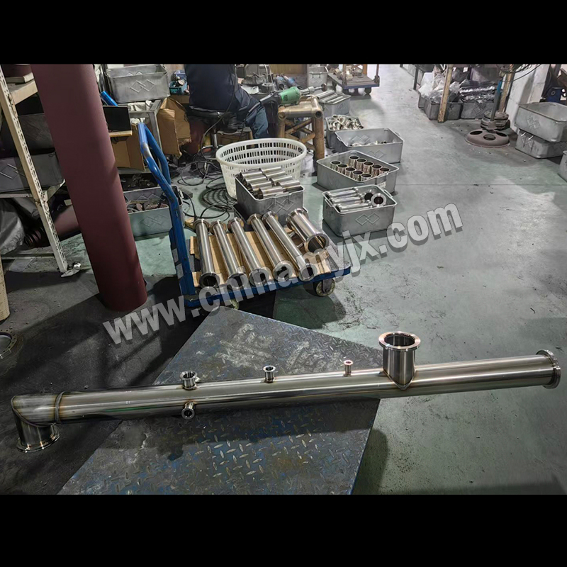 Custom Stainless Steel Multi Port Process Manifold with Tri Clamp Ends