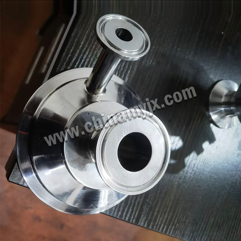 Custom Stainless Steel Reducing Vacuum Tee Eccentric 3 Way Flange Adapter