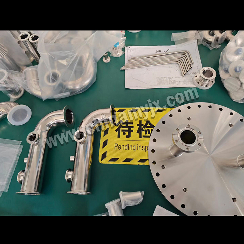 Custom Stainless Steel Sanitary Elbow Assembly with Multi Ports