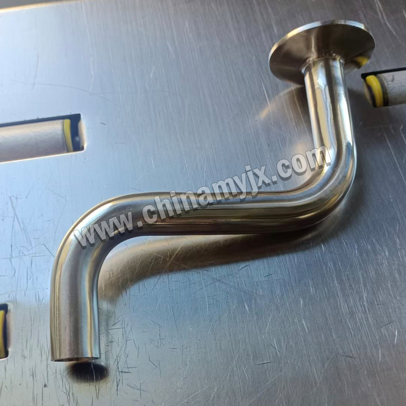 Custom Stainless Steel Sanitary L Bend with Tri Clamp Flange