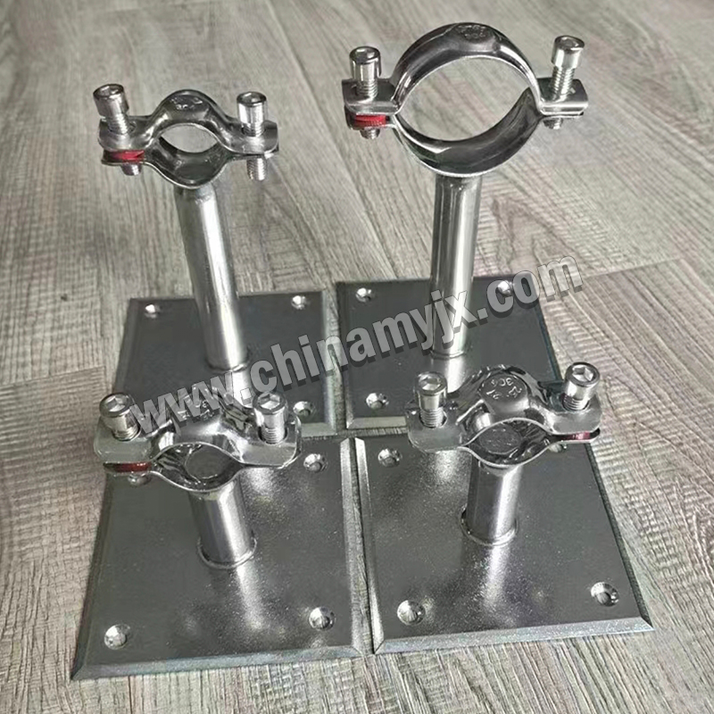 Stainless Steel Pipe Support (or Hanger) with Mounting Base Plate
