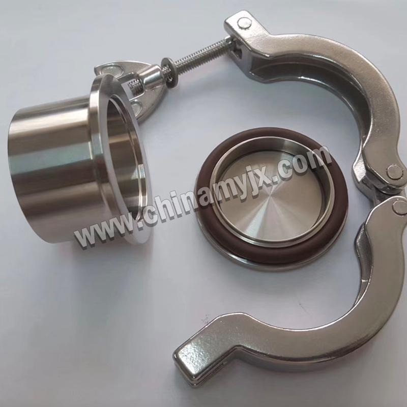 Stainless Steel Vacuum Clamp-Style Pipe Fitting Kit (includes clamp and gasket)